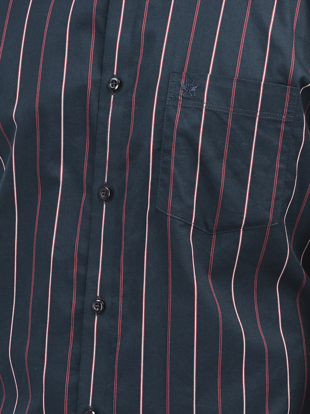 Striped Navy Blue Shirt-Men Shirts-Crimsoune Club