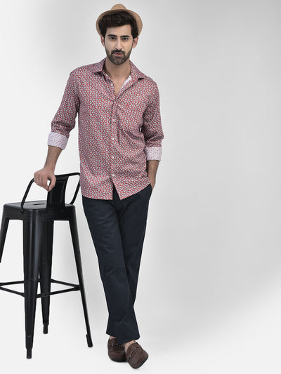 Floral Red Shirt-Men Shirts-Crimsoune Club