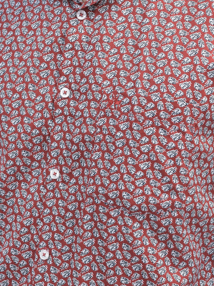 Floral Red Shirt-Men Shirts-Crimsoune Club
