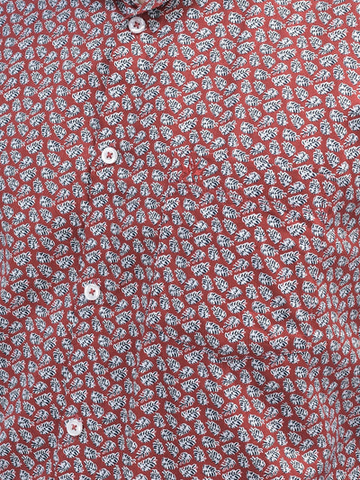 Floral Red Shirt-Men Shirts-Crimsoune Club