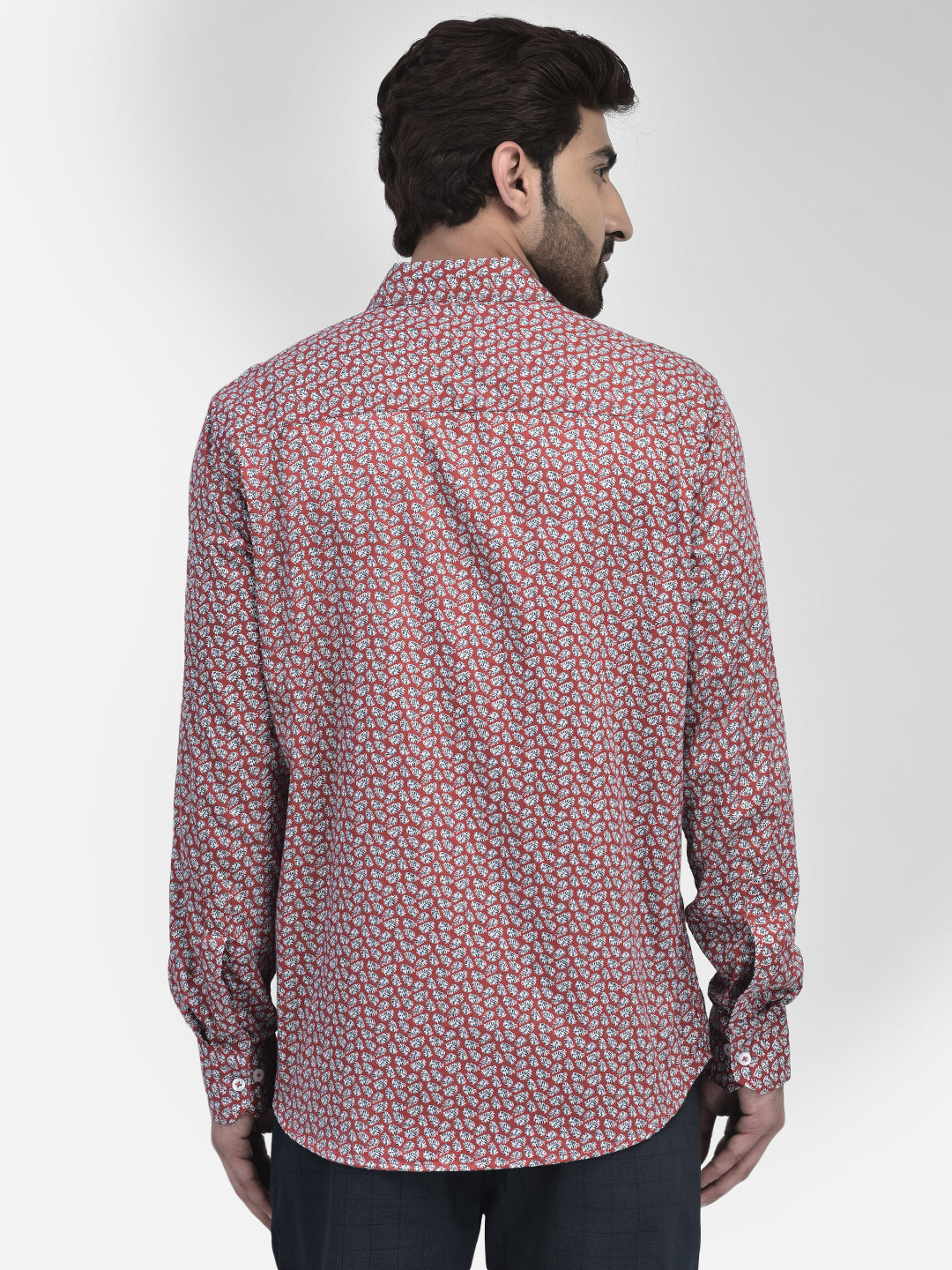 Floral Red Shirt-Men Shirts-Crimsoune Club