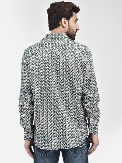 Floral Green Shirt-Men Shirts-Crimsoune Club