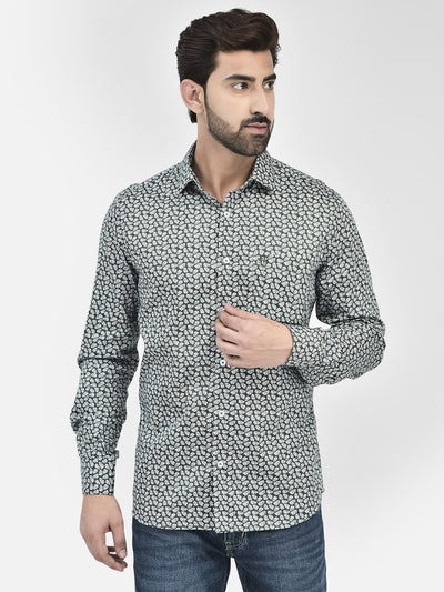 Floral Green Shirt-Men Shirts-Crimsoune Club