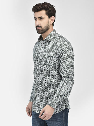 Floral Green Shirt-Men Shirts-Crimsoune Club