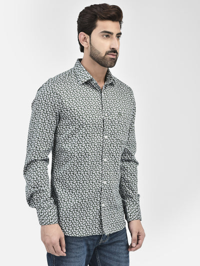 Floral Green Shirt-Men Shirts-Crimsoune Club