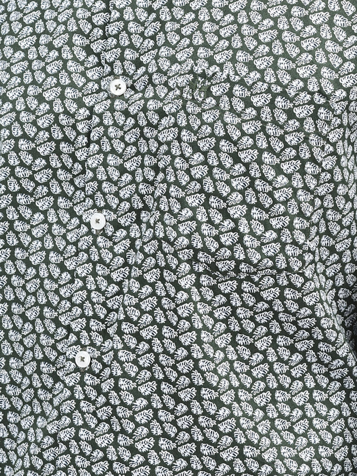 Floral Green Shirt-Men Shirts-Crimsoune Club