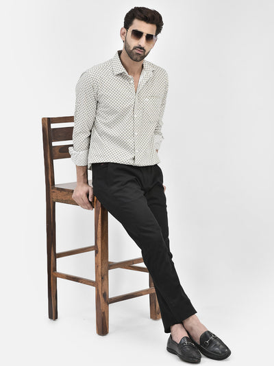 Printed Off White Shirt-Men Shirts-Crimsoune Club