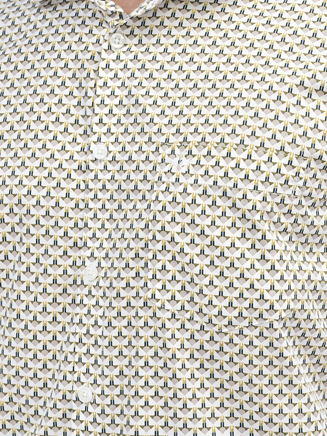 Printed Off White Shirt-Men Shirts-Crimsoune Club