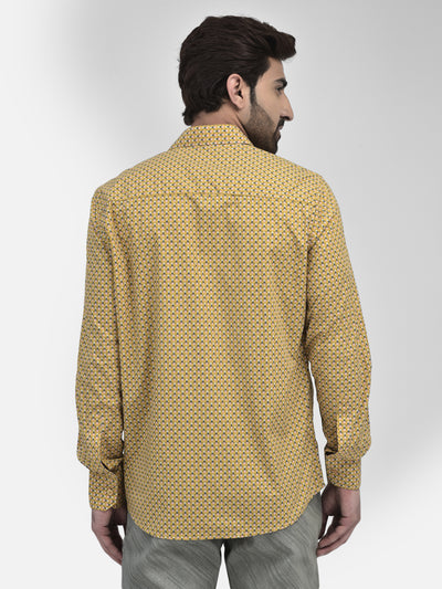 Printed Mustard Shirt-Men Shirts-Crimsoune Club