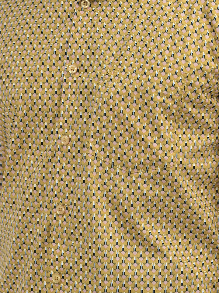 Printed Mustard Shirt-Men Shirts-Crimsoune Club