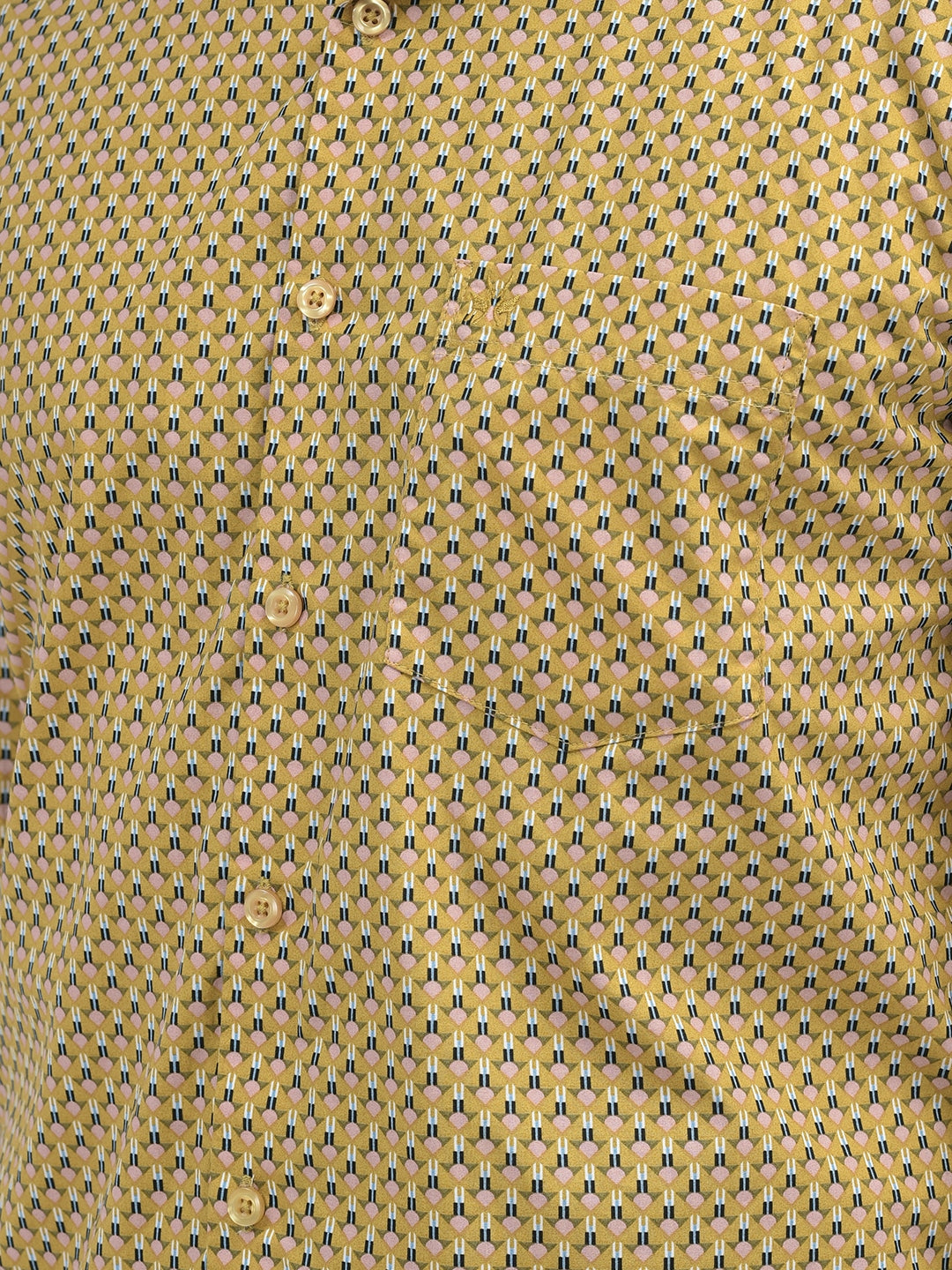 Printed Mustard Shirt-Men Shirts-Crimsoune Club