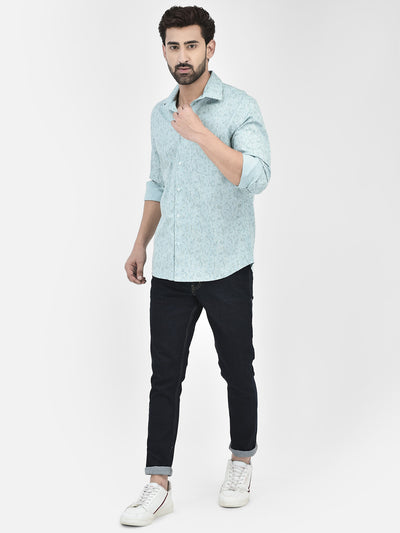 Floral Blue Shirt-Men Shirts-Crimsoune Club