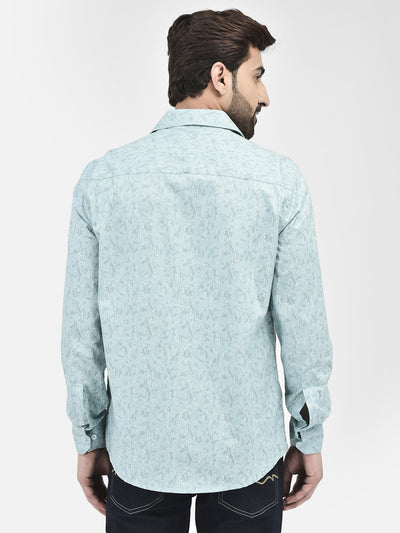 Floral Blue Shirt-Men Shirts-Crimsoune Club