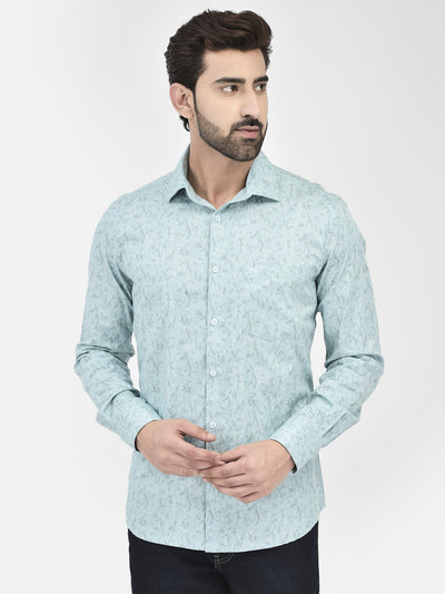 Floral Blue Shirt-Men Shirts-Crimsoune Club