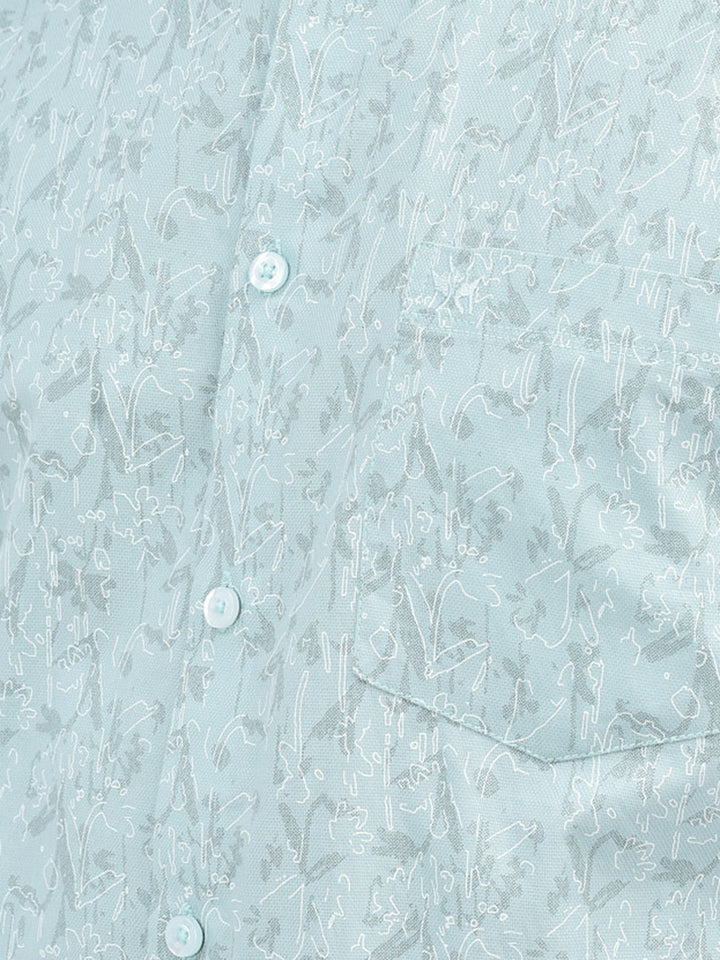 Floral Blue Shirt-Men Shirts-Crimsoune Club