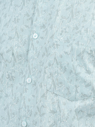 Floral Blue Shirt-Men Shirts-Crimsoune Club