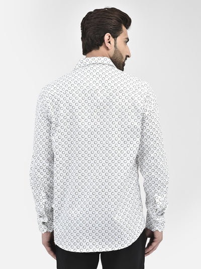 Printed White Shirt-Men Shirts-Crimsoune Club