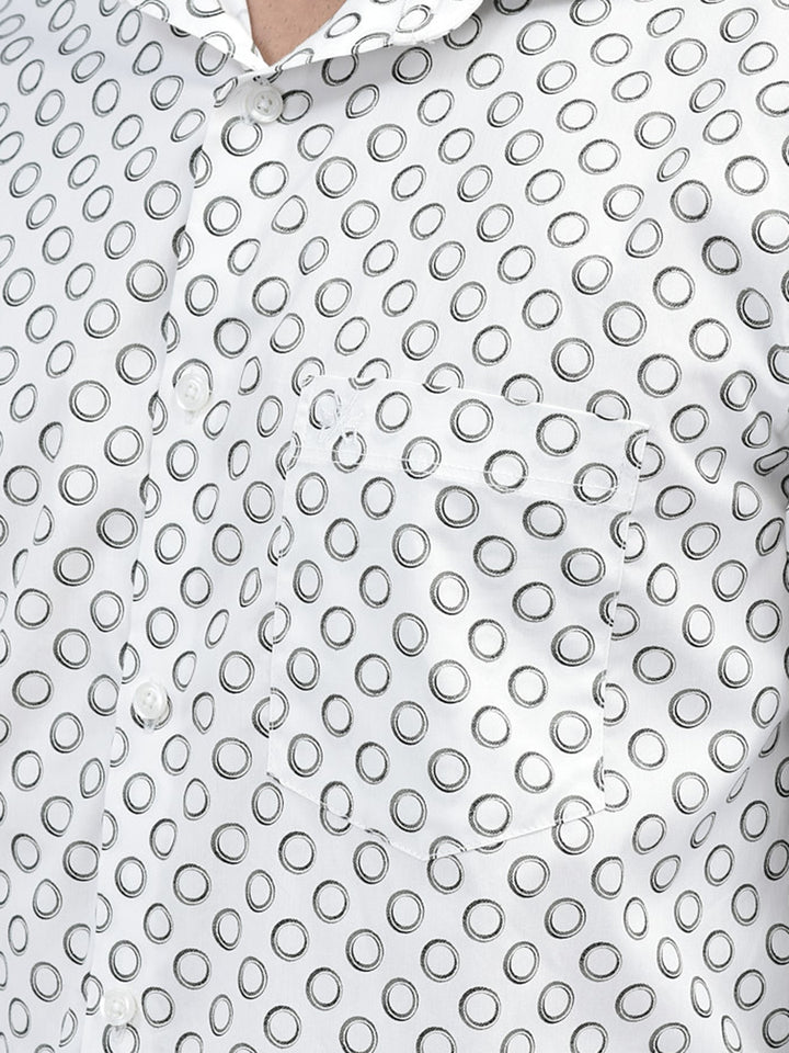 Printed White Shirt-Men Shirts-Crimsoune Club
