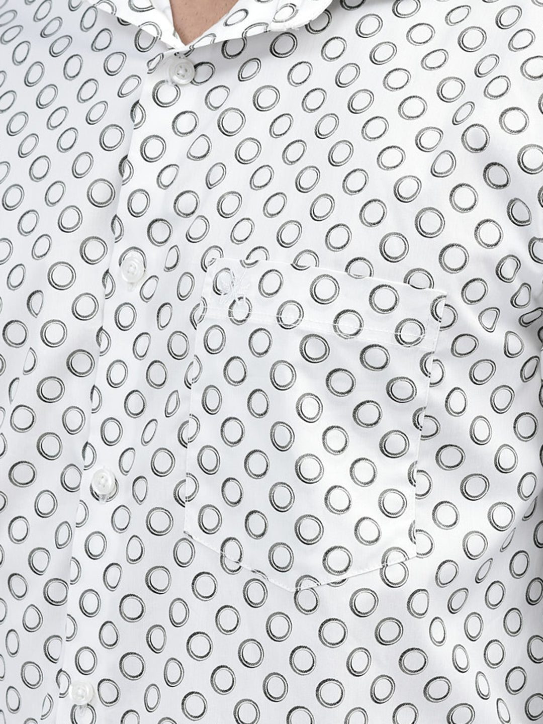 Printed White Shirt-Men Shirts-Crimsoune Club