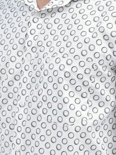 Printed White Shirt-Men Shirts-Crimsoune Club