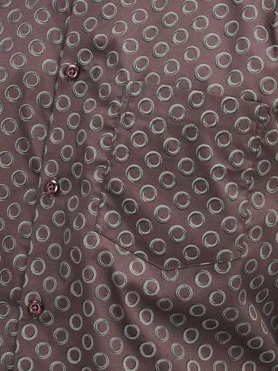Printed Brown Shirt-Men Shirts-Crimsoune Club