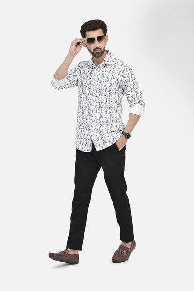 Floral Grey Shirt-Men Shirts-Crimsoune Club