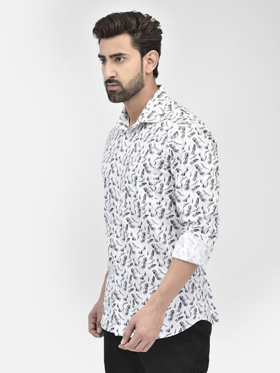 Floral Grey Shirt-Men Shirts-Crimsoune Club