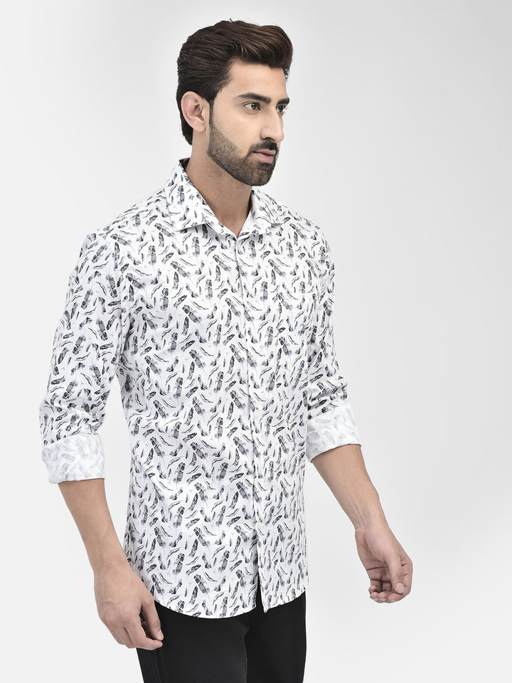 Floral Grey Shirt-Men Shirts-Crimsoune Club
