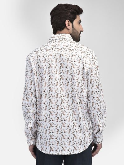 Floral Beige Shirt-Men Shirts-Crimsoune Club