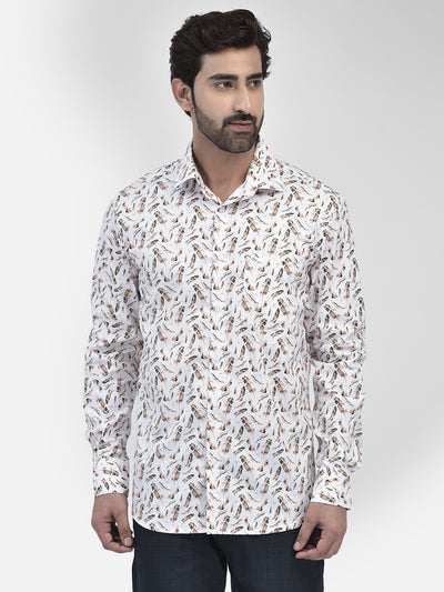 Floral Beige Shirt-Men Shirts-Crimsoune Club