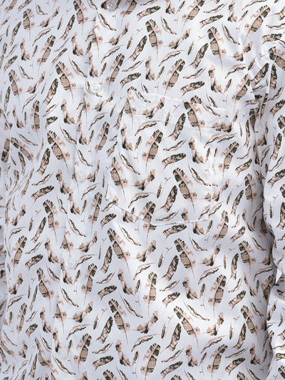 Floral Beige Shirt-Men Shirts-Crimsoune Club