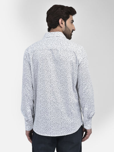 Floral White Shirt-Men Shirts-Crimsoune Club