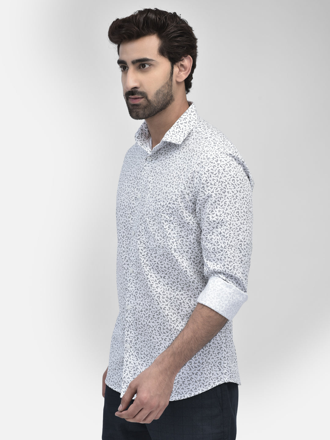 Floral White Shirt-Men Shirts-Crimsoune Club