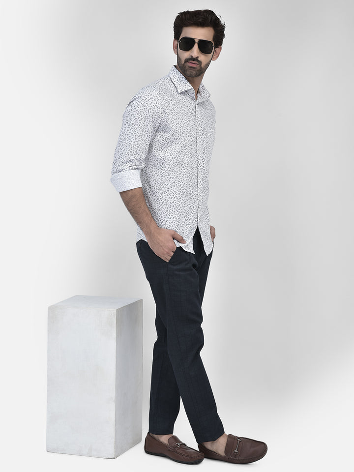 Floral White Shirt-Men Shirts-Crimsoune Club