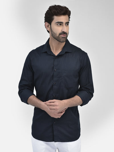 Navy Blue Shirt-Men Shirts-Crimsoune Club