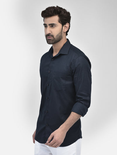 Navy Blue Shirt-Men Shirts-Crimsoune Club