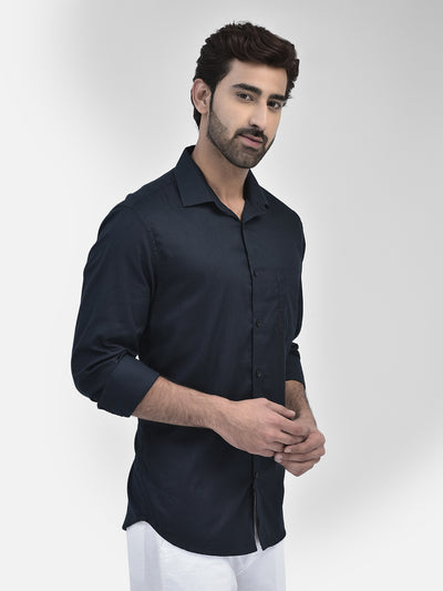 Navy Blue Shirt-Men Shirts-Crimsoune Club