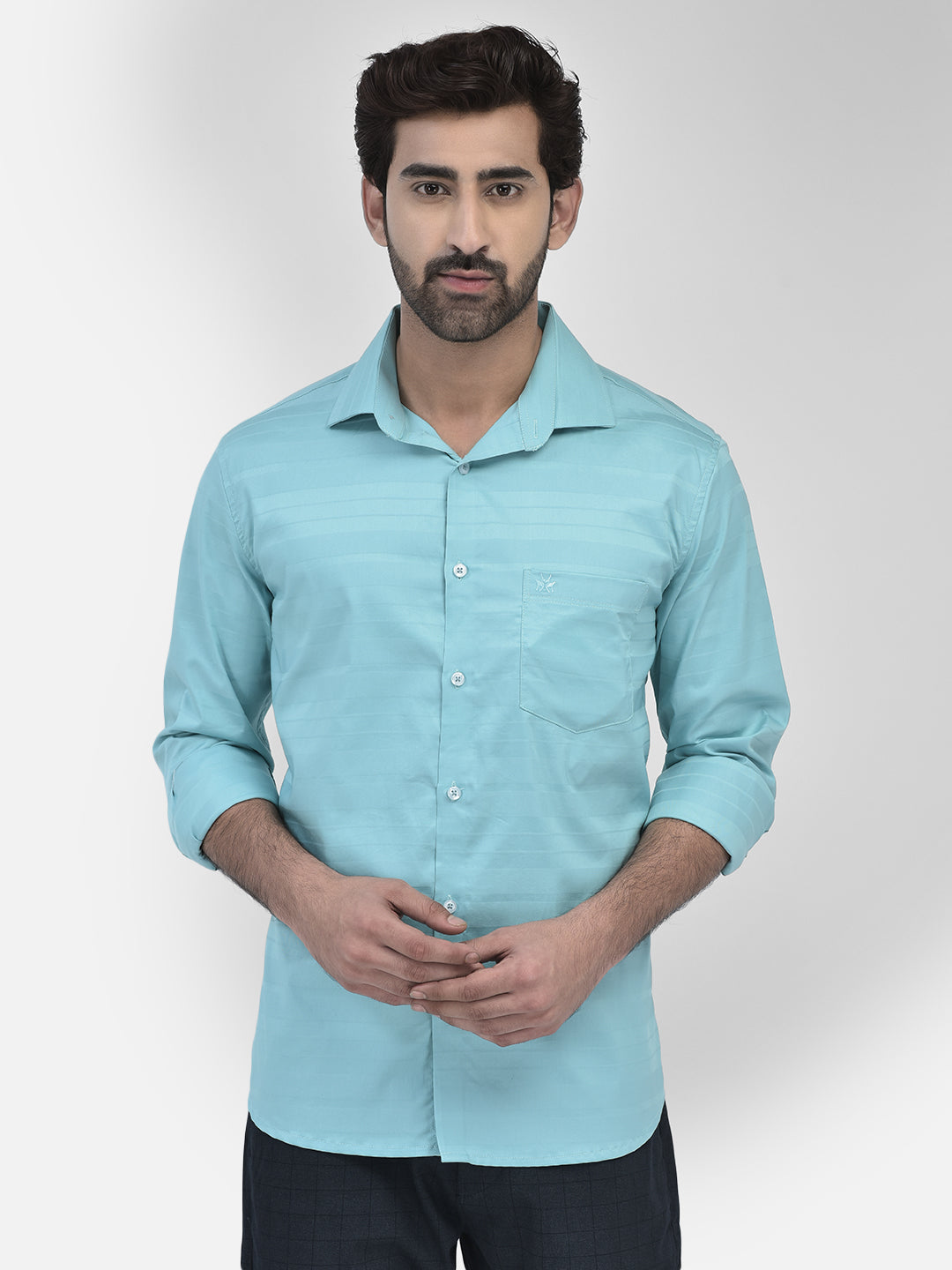 Striped Blue Shirt-Men Shirts-Crimsoune Club