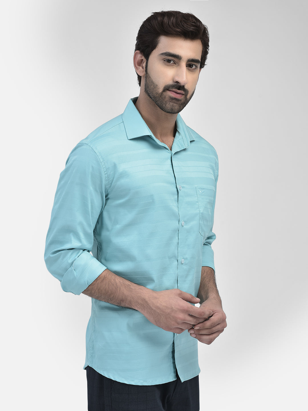 Striped Blue Shirt-Men Shirts-Crimsoune Club