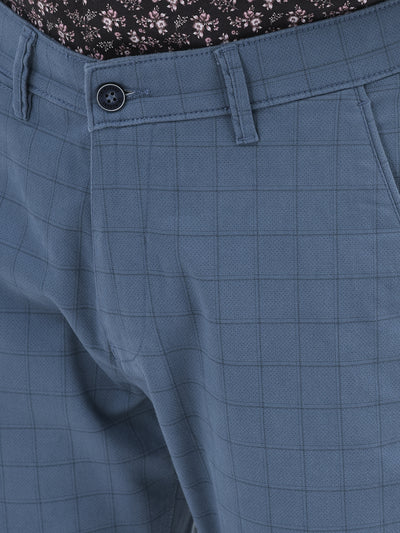 Printed Blue Trousers-Men Trousers-Crimsoune Club