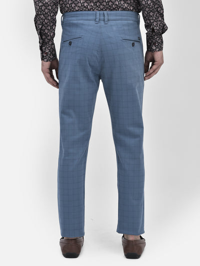 Printed Blue Trousers-Men Trousers-Crimsoune Club