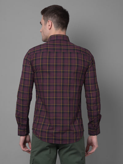 Brown Checked Shirt-Men Shirts-Crimsoune Club