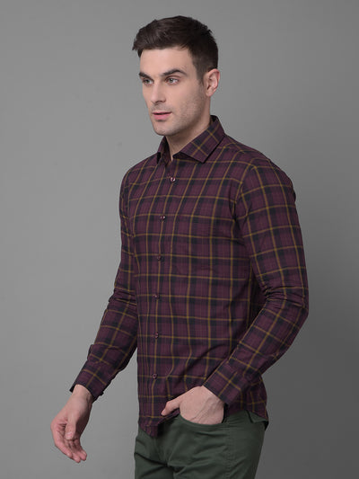 Brown Checked Shirt-Men Shirts-Crimsoune Club