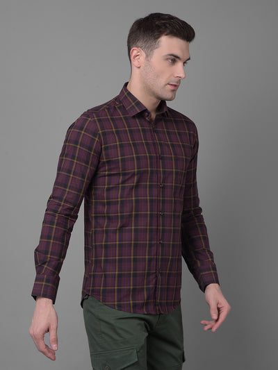 Brown Checked Shirt-Men Shirts-Crimsoune Club