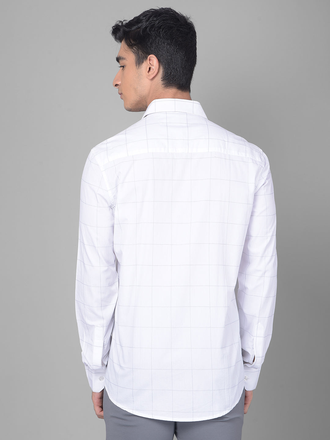 White Checked Shirt-Men Shirts-Crimsoune Club