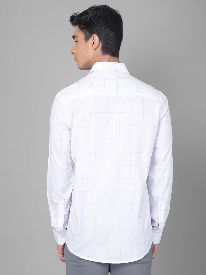 White Checked Shirt-Men Shirts-Crimsoune Club