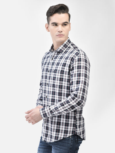 White Checked Shirt-Men Shirts-Crimsoune Club