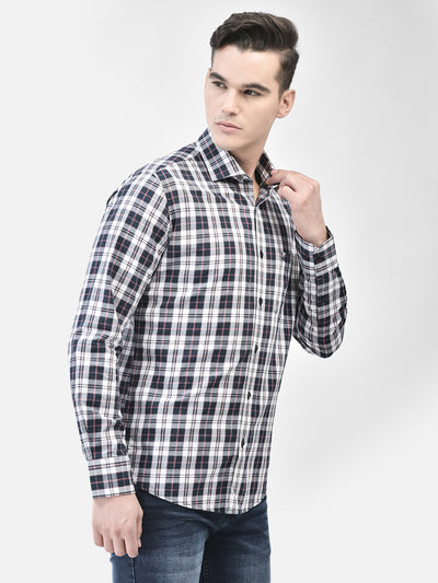 White Checked Shirt-Men Shirts-Crimsoune Club