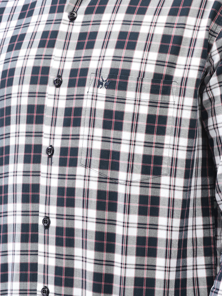 White Checked Shirt-Men Shirts-Crimsoune Club