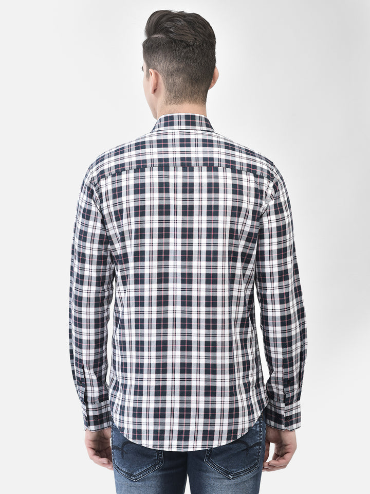 White Checked Shirt-Men Shirts-Crimsoune Club